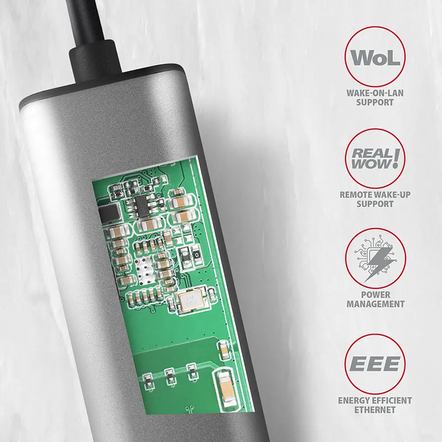 ADE-25RC SUPERSPEED USB-C 2.5 GIGABIT ETHERNETCompact aluminum USB-C 3.2 Gen 1 2.5 Gigabit Ethernet 10/100/1000/2500 Mbit adapter with automatic installation. - image 2