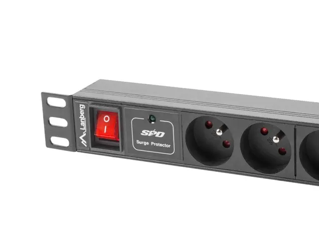 Филтър, Lanberg power distribution unit (PDU) 19"1U 10A 7 SOCKETS 2M, black - image 2