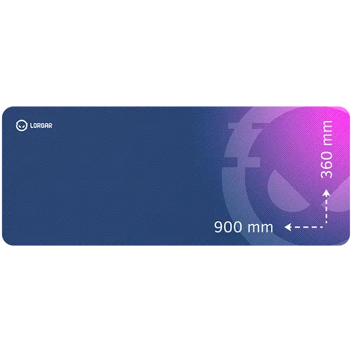 Lorgar Main 139, Gaming mouse pad, High-speed surface, Purple anti-slip rubber base, size: 900mm x 360mm x 3mm, weight 0.6kg