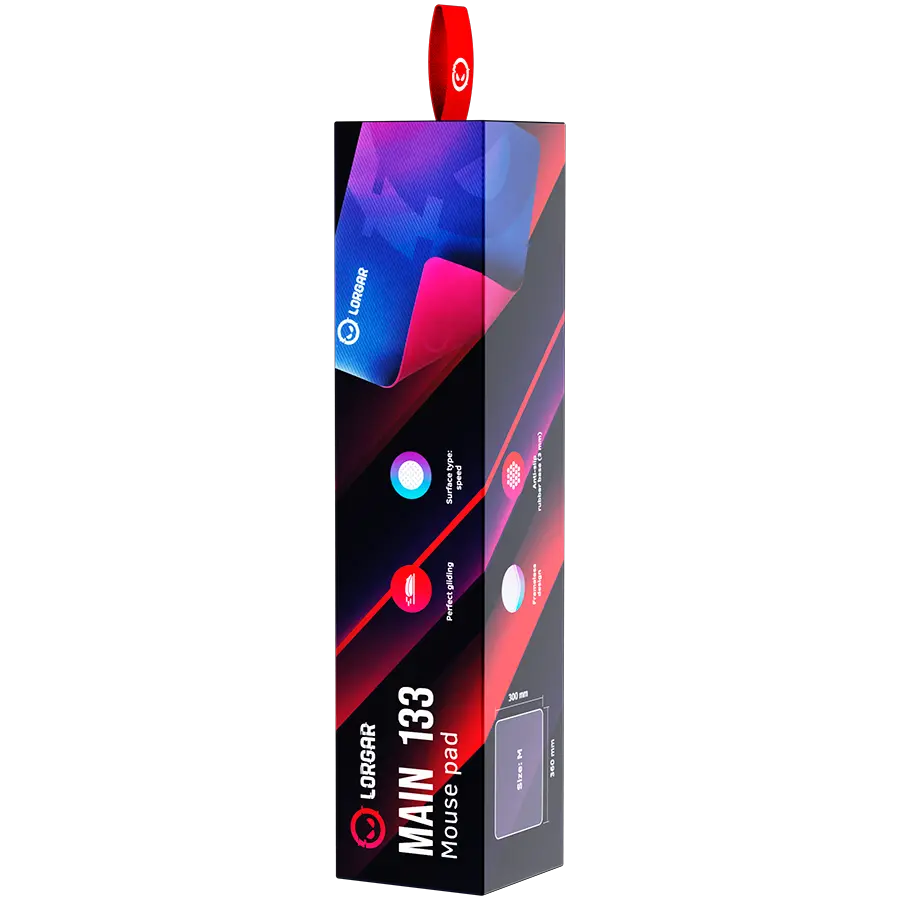 Lorgar Main 133, Gaming mouse pad, High-speed surface, Purple anti-slip rubber base, size: 360mm x 300mm x 3mm, weight 0.2kg - image 6