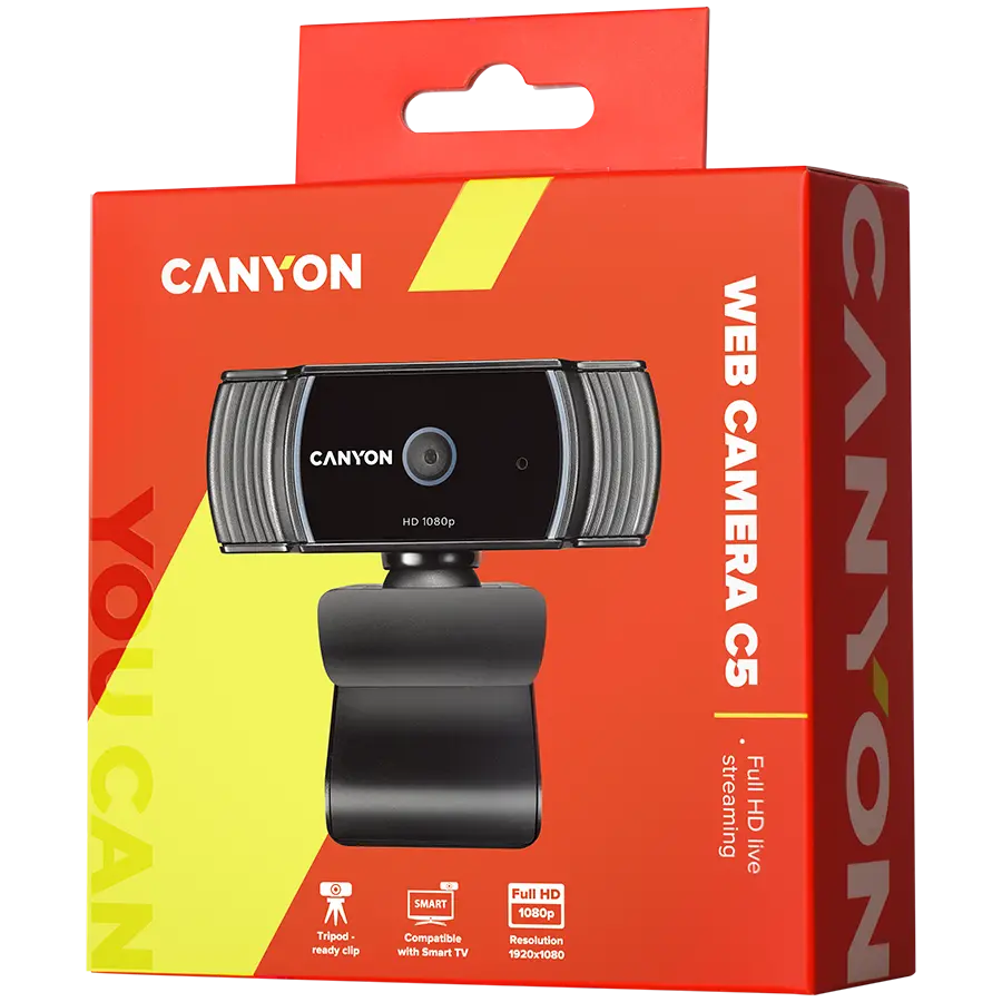 CANYON cameră web C5 Full HD 1080p Auto Focus Negru - image 2