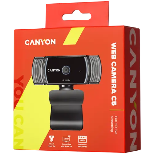 CANYON cameră web C5 Full HD 1080p Auto Focus Negru - 3
