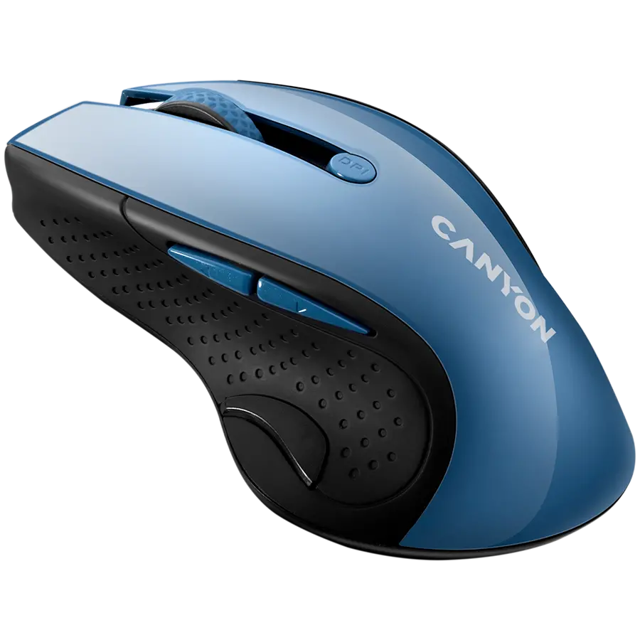 CANYON 2.4Ghz wireless mouse, optical tracking - blue LED, 6 buttons, DPI 1000/1200/1600, Blue Gray pearl glossy - image 1