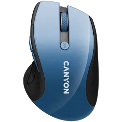 CANYON 2.4Ghz wireless mouse, optical tracking - blue LED, 6 buttons, DPI 1000/1200/1600, Blue Gray pearl glossy