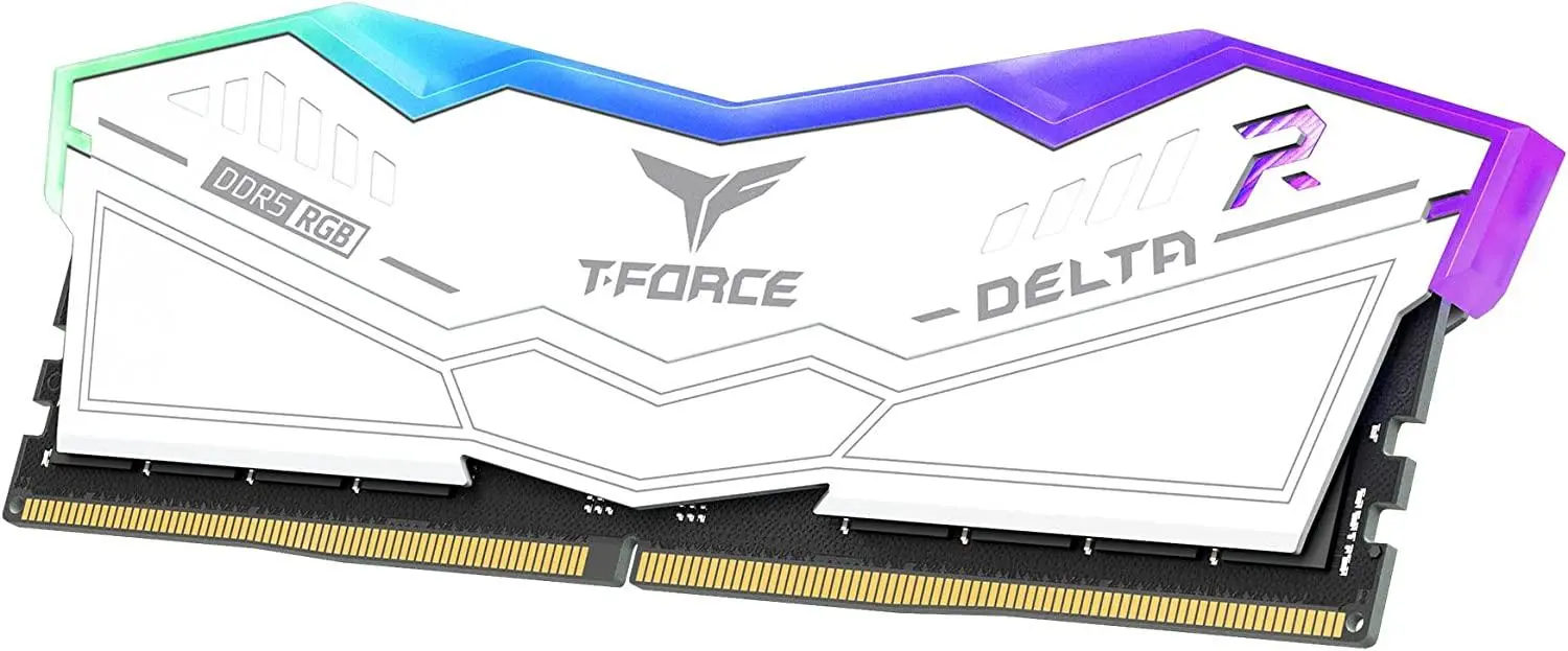 Памет Team Group T-Force Delta RGB White DDR5 32GB (2x16GB) 6000MHz CL38 - image 1