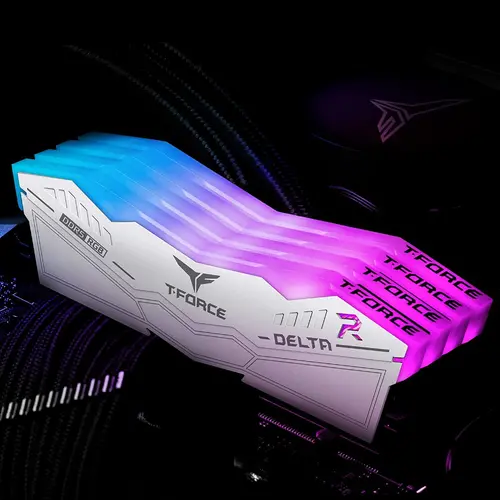 Памет Team Group T-Force Delta RGB White DDR5 32GB (2x16GB) 6000MHz CL38 - image 3