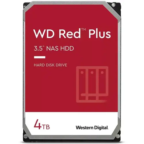 Твърд диск, Western Digital Red 4TB Plus ( 3.5", 256MB, 5400 RPM, SATA 6Gb/s )
