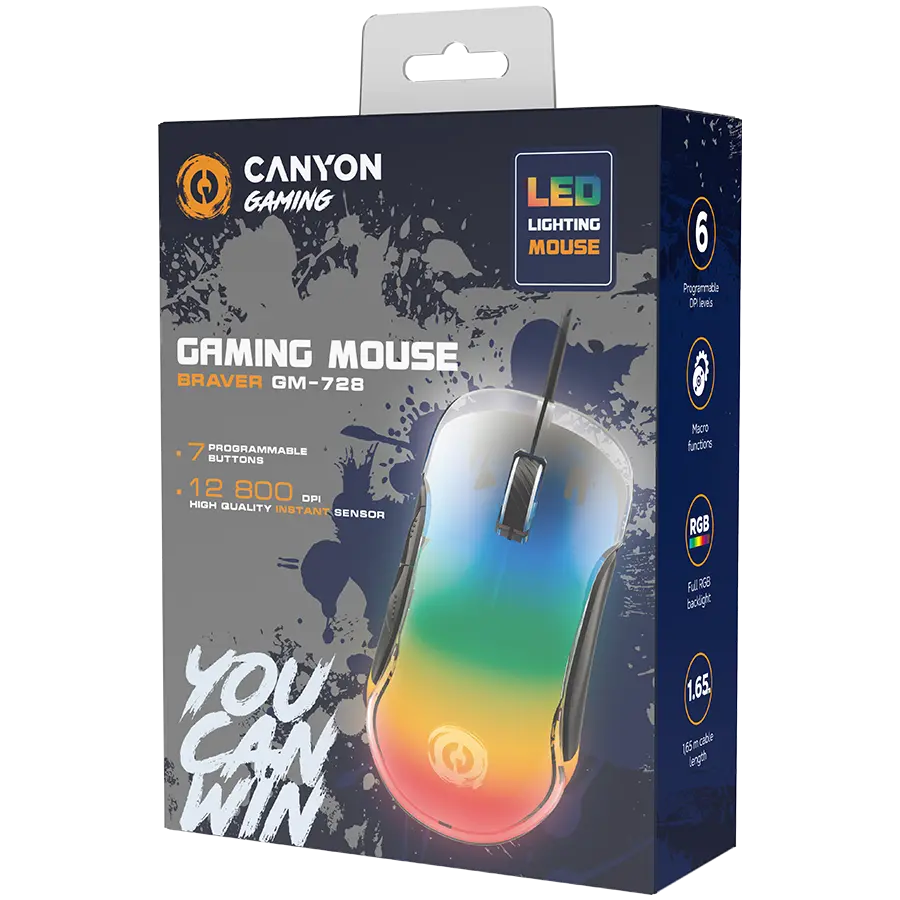 CANYON mouse Braver GM-728 LED Crystal 7buttons Wired Black - image 3