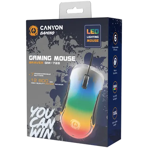 CANYON mouse Braver GM-728 LED Crystal 7buttons Wired Black - image 3