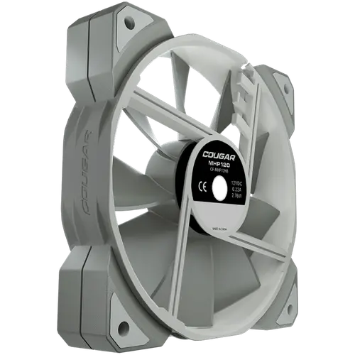 COUGAR MHP 120 White, 120mm 4-pin PWM fan, 600-2000RPM, HDB Bearing, Anti-vibration Dampers, Extension Cable + Low-Noise Adapter, Case + Radiator screws, 82.48 CFM, 4.24mm H20, 34.5 dBA (Max) - image 3