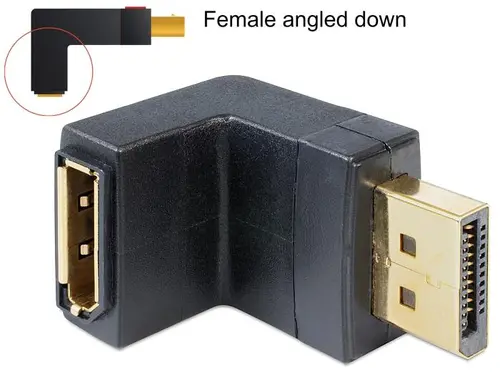 Адаптер Delock, DisplayPort мъжко - DisplayPort женско, 90° - image 1