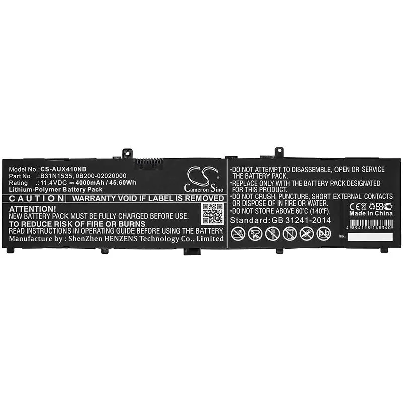 Батерия за лаптоп ASUS UX310 UX410A B31N1535 CS-AUX410NB 11,1V 4400mAh CAMERON SINO