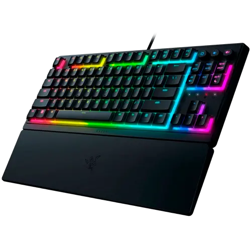 Razer Ornata V3 Tenkeyless, Low Profile Gaming Keyboard, US Layout, 8 Razer Chroma™ RGB Lighting Zones, Dedicated Media Keys, UV-coated ABS Keycaps, 1000 Hz Ultrapolling, Durable spill-resistant design, Braided fiber cable - image 1