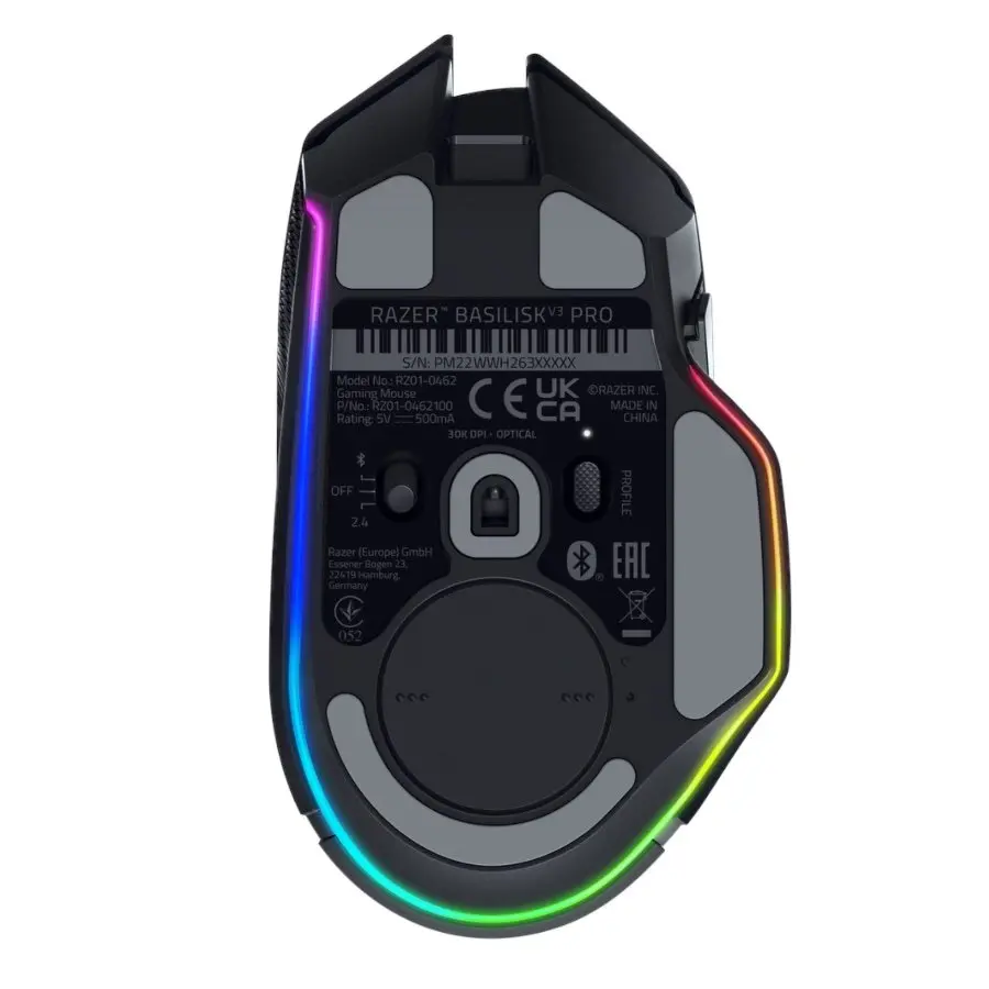 Razer Basilisk V3 Pro - Ergonomic Wireless Gaming Mouse, Razer HyperSpeed Wireless, Bluetooth, Speedflex Cable USB Type C, Razer Chroma RGB, Focus Pro 30K Optical Sensor, 30000DPI, Optical Mouse Switches Gen-3, 4-way Razer HyperScroll tilt wheel - image 3