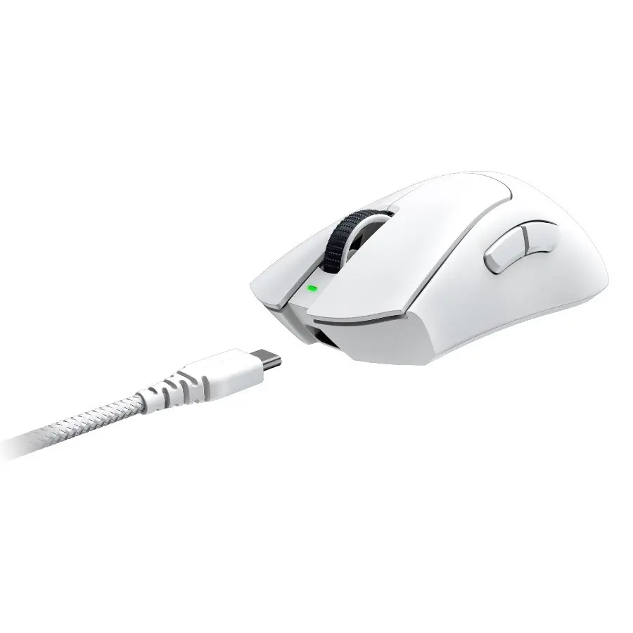 Razer DeathAdder V3 Pro - White Edition, Ergonomic Wireless Gaming Mouse, Speedflex Charging Cable USB Type C, 30000DPI, Optical Mouse Switches Gen-3, 63 g, Focus Pro 30K Optical Sensor - image 3