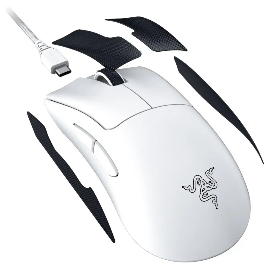 Razer DeathAdder V3 Pro - White Edition, Ergonomic Wireless Gaming Mouse, Speedflex Charging Cable USB Type C, 30000DPI, Optical Mouse Switches Gen-3, 63 g, Focus Pro 30K Optical Sensor - image 4