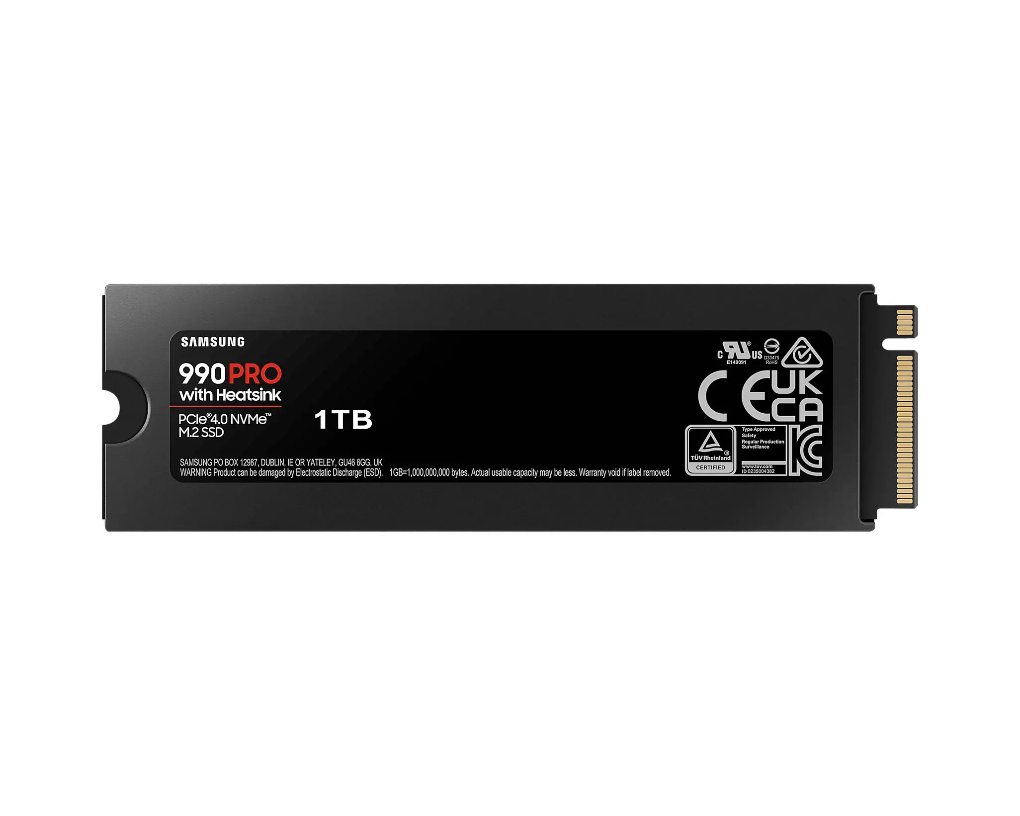 Твърд диск, Samsung SSD 990 PRO 1TB Heatsink PCIe 4.0 NVMe 2.0 M.2 V-NAND 3-bit MLC, 256-bit Encryption, Read 7450 MB/s Write 6900 MB/s - image 3