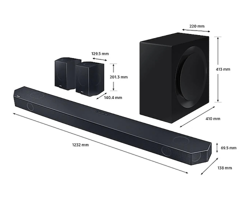 Аудио система, Samsung HW-Q990C Soundbar 656 Watts 11.1.4ch, Wireless Dolby Atmos, Q-Symphony, SpaceFit Sound+, Black - image 13