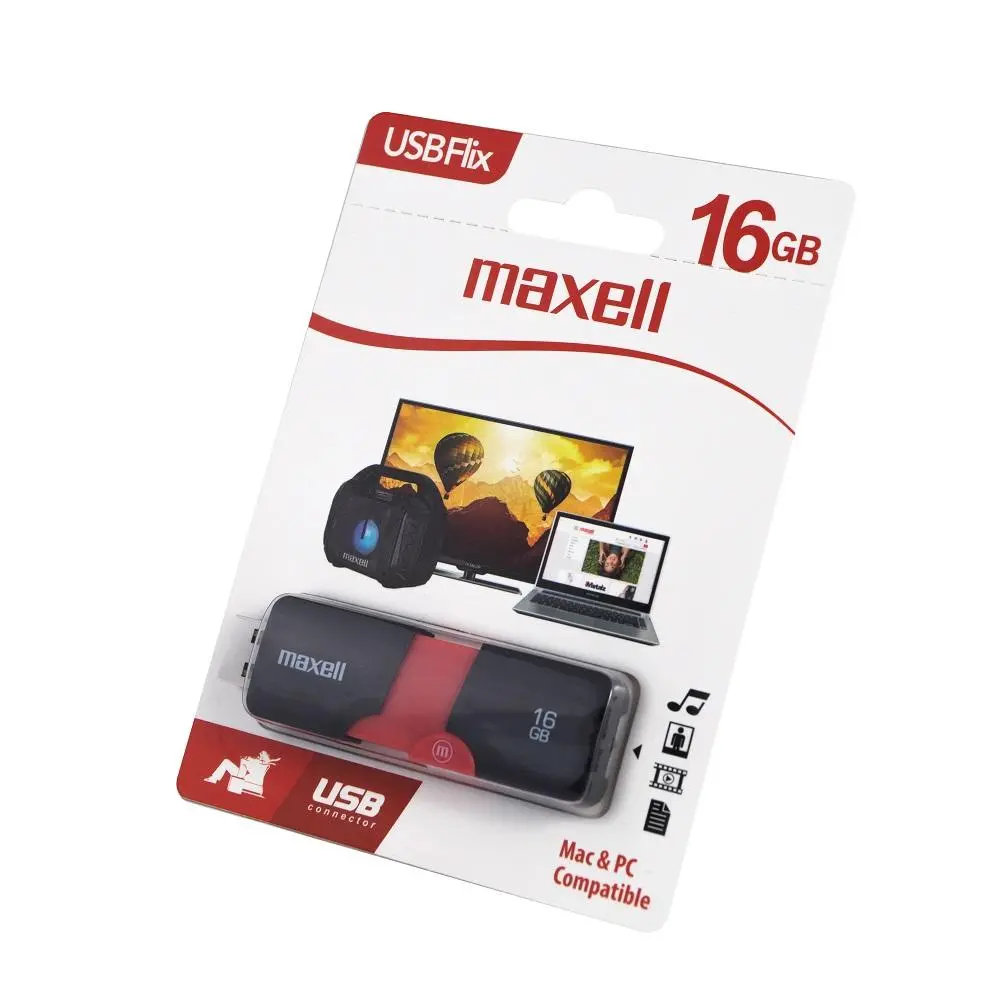 Memorie USB MAXELL FLIX, USB 2.0, 16GB, Negru - image 1