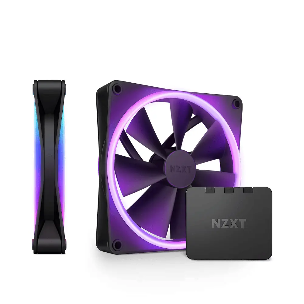 Set ventilatoare NZXT F140 RGB Duo Black 2 buc., controler RGB