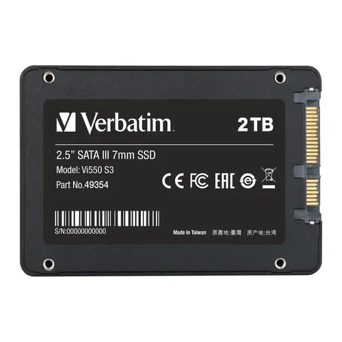 Твърд диск, Verbatim Vi550 S3 2.5" SATA III 7mm SSD 2TB - image 2