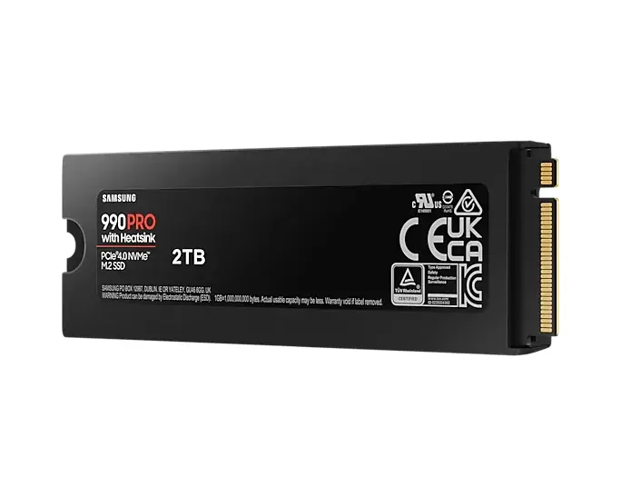 Твърд диск, Samsung SSD 990 PRO 2TB Heatsink PCIe 4.0 NVMe 2.0 M.2 V-NAND 3-bit MLC, 256-bit Encryption, Read 7450 MB/s Write 6900 MB/s - image 3