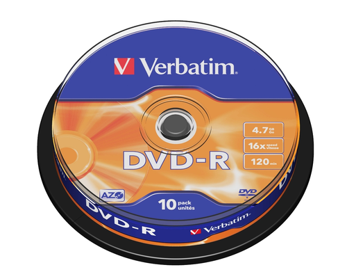Медия, Verbatim DVD-R AZO 4.7GB 16X MATT SILVER SURFACE (10 PACK)