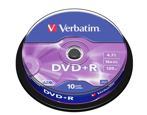 Suport de stocare, Verbatim DVD+R AZO 4.7GB 16X MATT SILVER SURFACE (pachet de 10) - 1