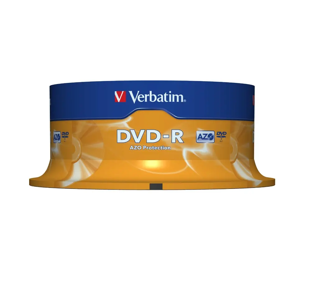 Suport de stocare, Verbatim DVD-R AZO 4.7GB 16X suprafață argintie mată (pachet de 25) - image 1