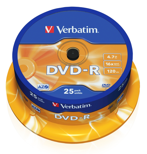 Медия, Verbatim DVD-R AZO 4.7GB 16X MATT SILVER SURFACE (25 PACK)