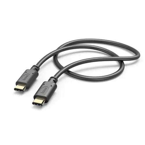 Кабел HAMA USB-C мъжко– USB-C мъжко, 1.5м,480Mb/s, позл.конектори, черен - image 1