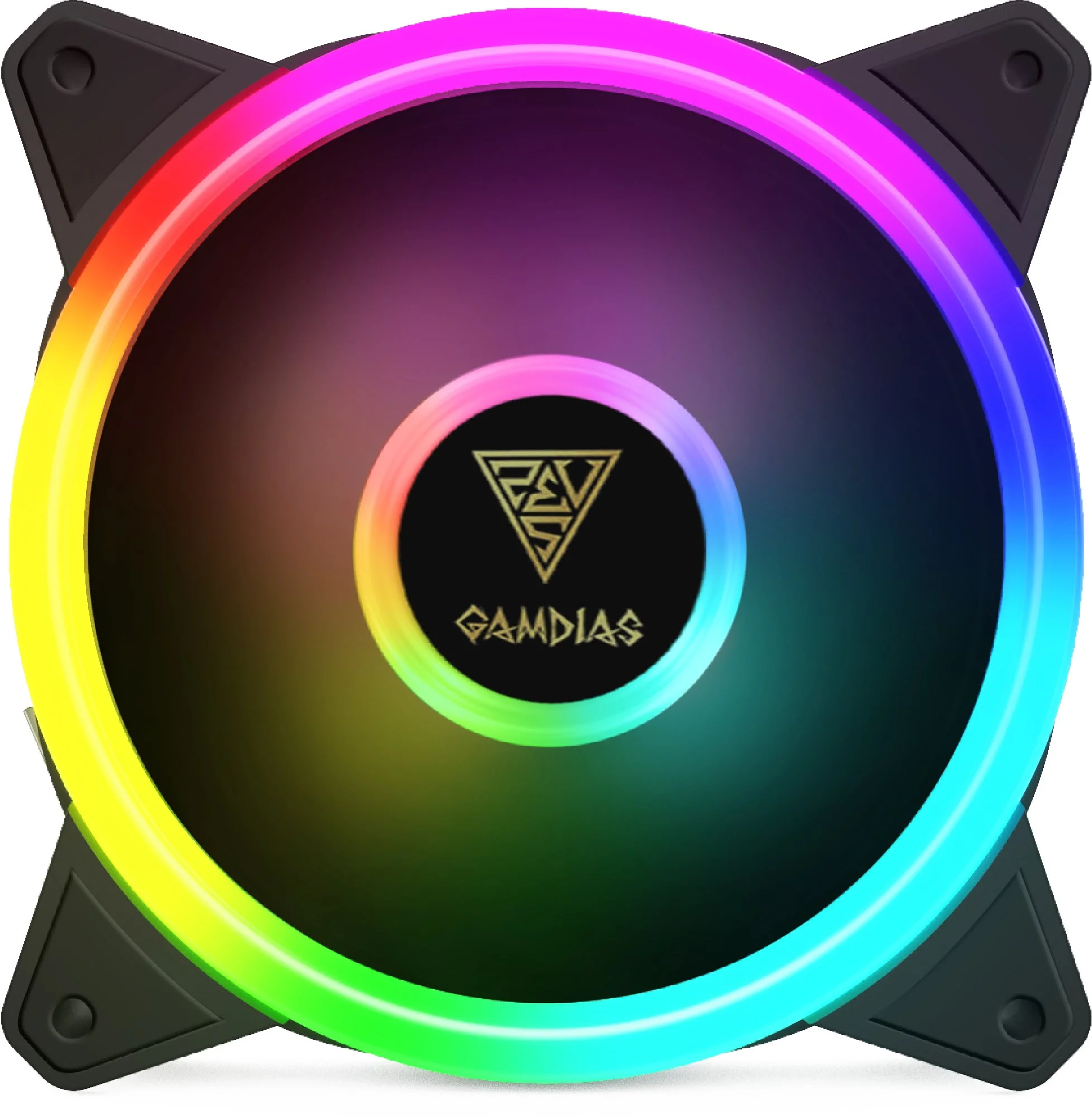 Gamdias Комплект вентилатори Fan Pack 4x120mm addressable RGB 5V 3 pin + remote controller - AEOLUS M2-1204 - image 1