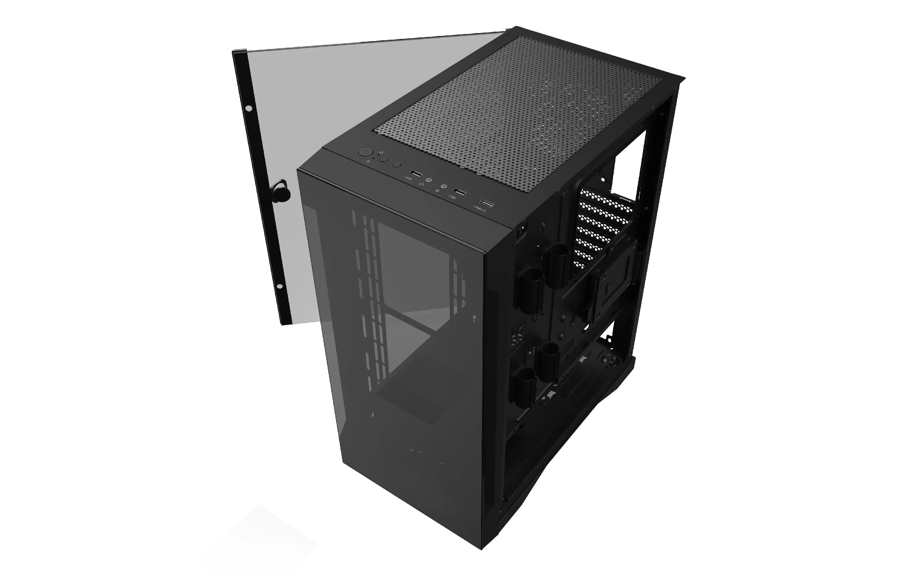 Gamdias carcasă ATX - TALOS E2 Elite - aRGB, sticlă securizată - image 2