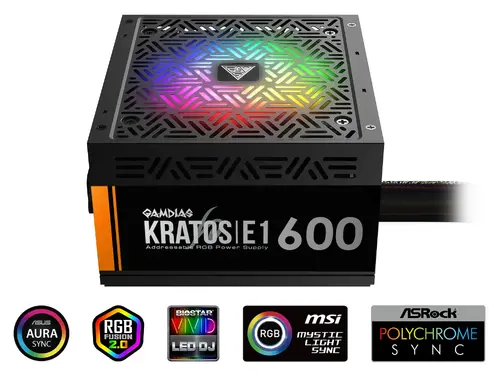 Gamdias Захранване PSU 600W Addressable RGB - KRATOS E1-600 - image 2