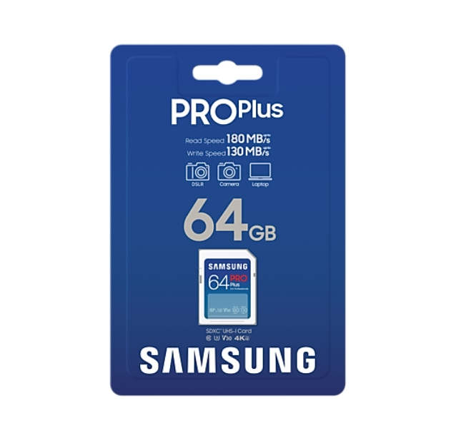 Памет, Samsung 64GB SD Card PRO Plus, UHS-I, Read 180MB/s - Write 130MB/s - image 4