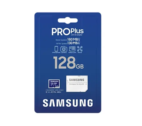 Памет, Samsung 128GB micro SD Card PRO Plus with Adapter, UHS-I, Read 180MB/s - Write 130MB/s - image 5