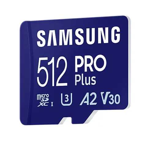 Памет, Samsung 512GB micro SD Card PRO Plus with Adapter, UHS-I, Read 180MB/s - Write 130MB/s - 2
