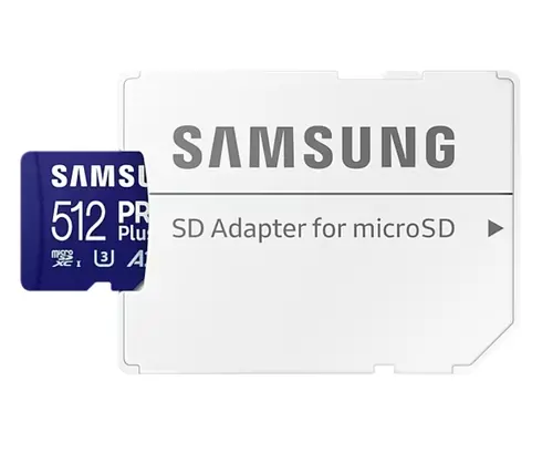 Μνήμη, Samsung 512GB micro SD Card PRO Plus με προσαρμογέα, UHS-I, Ανάγνωση 180MB/s - Εγγραφή 130MB/s - 5