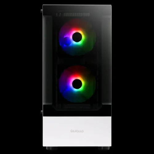 Gamdias кутия Case ATX - TALOS E3 White - aRGB, Tempered Glass - image 1