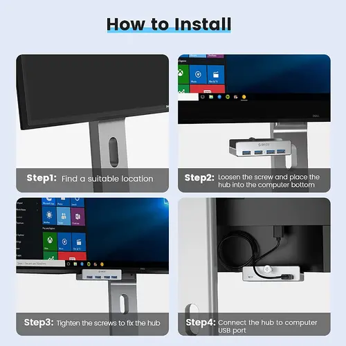 Orico хъб USB 3.0 HUB Clip Type 4 port - aux Micro-USB power input, Aluminum - MH4PU-P-SV - image 2