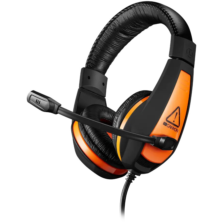 CANYON Star Raider GH-1A, Gaming headset 3.5mm jack with adjustable microphone and volume control, with 2in1 3.5mm adapter, cable 2M, Black, 0.23kg