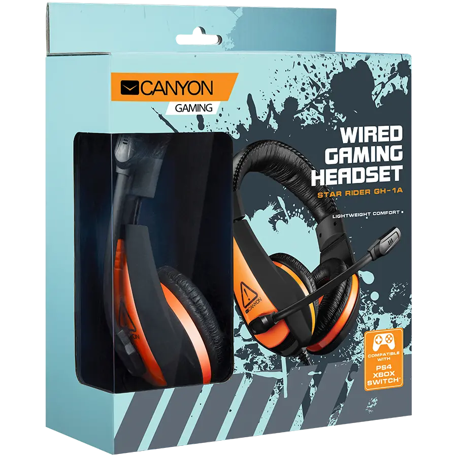 CANYON headset Star Raider GH-1A  Black Orange - image 1