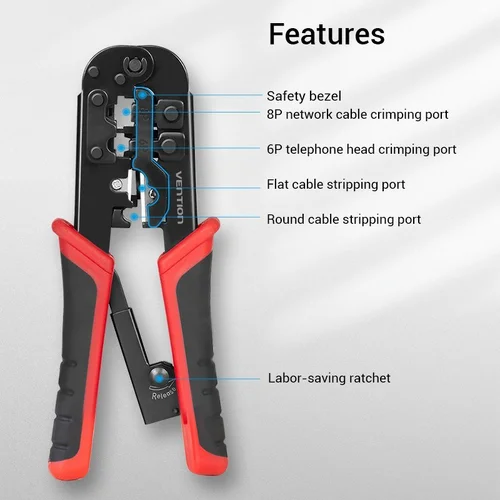 Vention Клещи за кримпване  Multi-Fuction Crimping Tool - KEAB0 - image 6