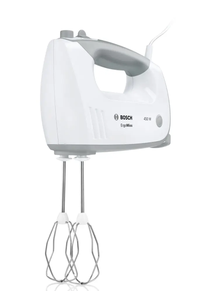 Mixer, Bosch MFQ36400, Mixer de mână, 450 W, 5 setări de viteză, setare suplimentară pulse/turbo, alb/gri - image 2