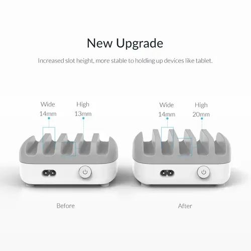 Orico зарядна станция за мобилни устройства Charger Station 220V - 5 x USB 40W White - DUK-5P-EU-WH - image 10