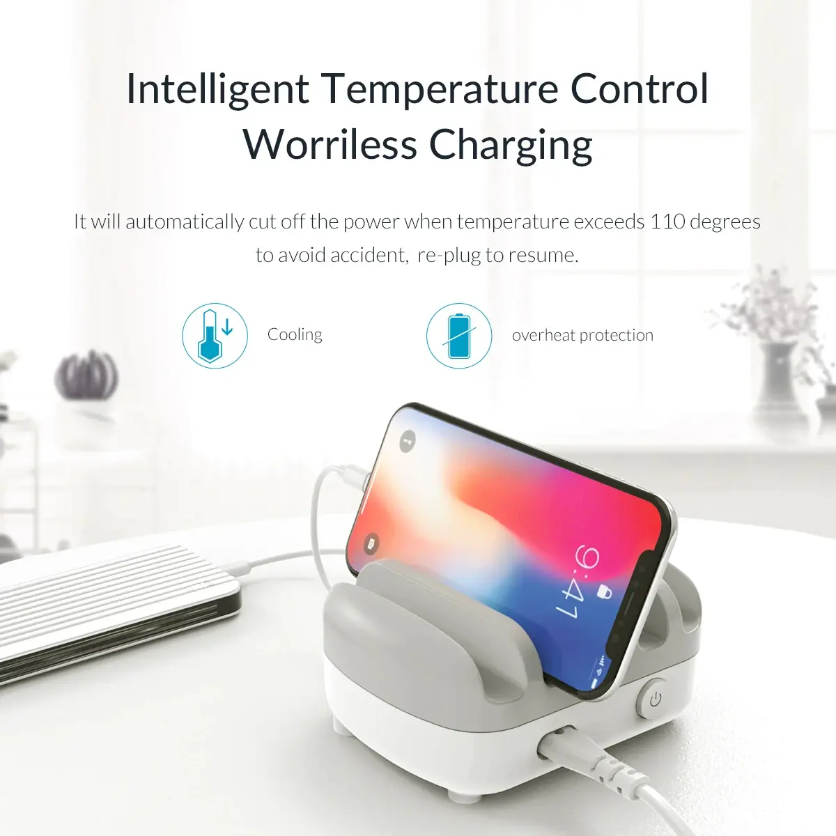 Orico зарядна станция за мобилни устройства Charger Station 220V - 5 x USB 40W White - DUK-5P-EU-WH - image 8