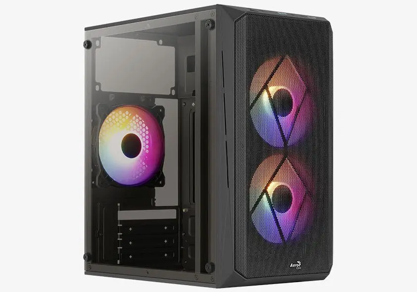 AeroCool carcasă mATX - CS-107-A-BK-v2 - 3 ventilatoare incluse