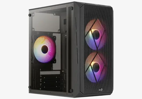 AeroCool κουτί υπολογιστή mATX - CS-107-A-BK-v2 - περιλαμβάνονται 3 ανεμιστήρες