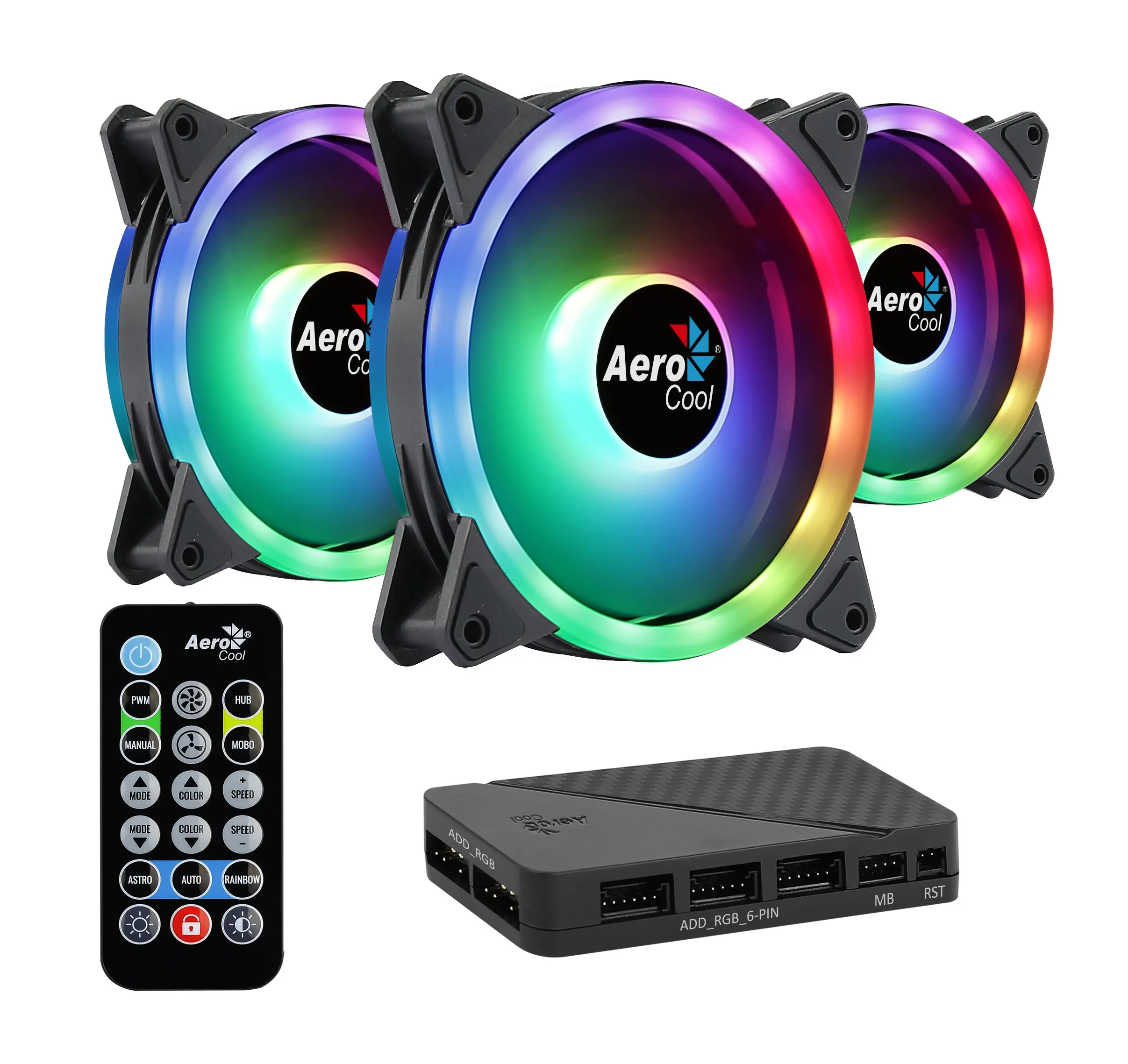 AeroCool σετ ανεμιστήρων Fan Pack 3-in-1 3x120mm - DUO 12 Pro - Addressable RGB with Hub, Remote - ACF3-DU10227.11