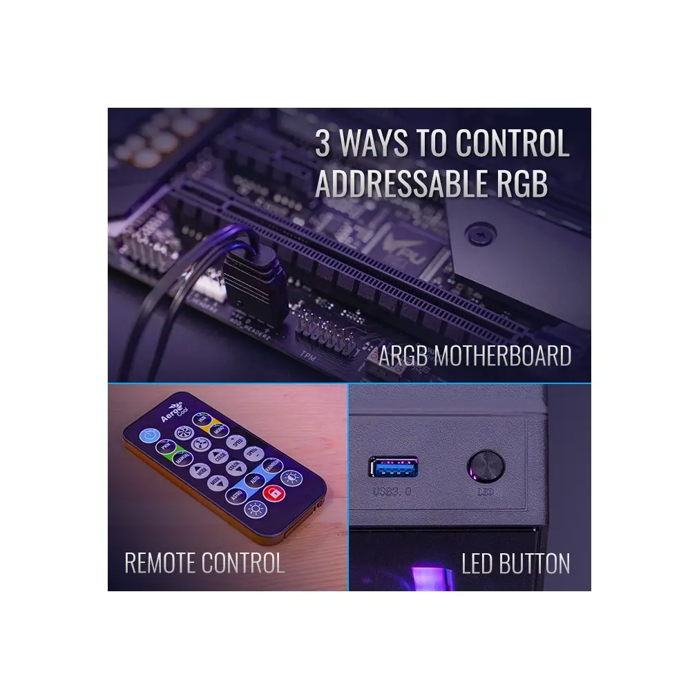AeroCool set ventilatoare Fan Pack 3-in-1 3x120mm - DUO 12 Pro - Addressable RGB with Hub, Remote - ACF3-DU10227.11 - image 6
